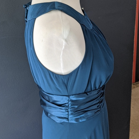 Connected Apparel teal chiffon dress - Picture 8 of 8